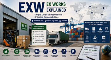 Opérations de transport international et de logistique d’entrepôt expliquant les conditions d’expédition EXW Ex Works dans le commerce mondial