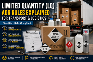 Règles de transport ADR en Quantités limitées et emballage de marchandises dangereuses en Europe